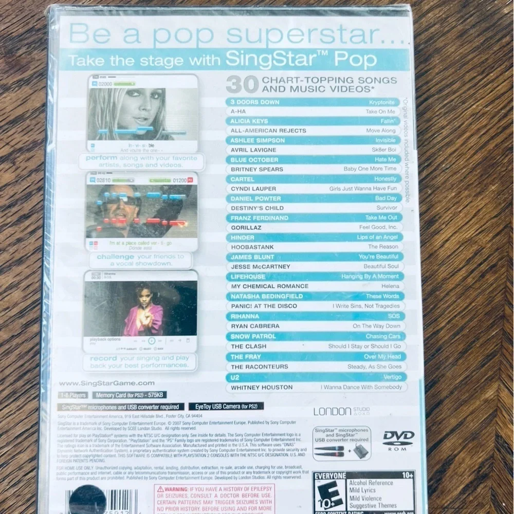 SingStar: Pop (Sony PlayStation 2, 2007) new